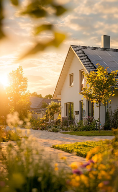 Haus mit Wärmepumpentechnologie