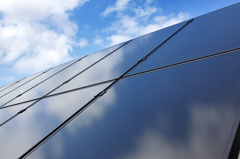 Nahaufnahme eines Solarpanels